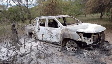 Así quedó la camioneta del intendente