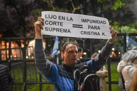 Manifestación en contra de la candidatura del juez Ariel Lijo a la Corte Suprema, el 6 de mayo Tadeo Bourbon - LA NACIÓN