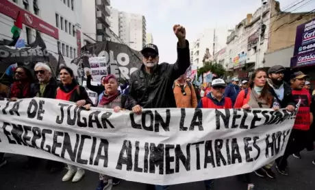  Eduardo Belliboni, líder de la organización social Polo Obrero. Foto: AP Foto/Natacha Pisarenko