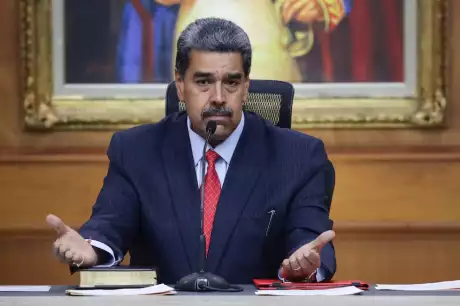 Nicolás Maduro, durante una rueda de prensa el miércoles .Ronald Peña R. (EFE)