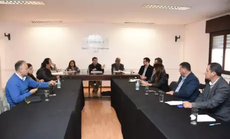  Senadores se reunieron con miembros de la Comisión. Foto: Senado.