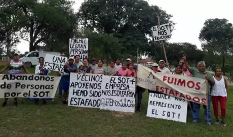  Los trabajadores llevan un largo camino en el reclamo. Foto: RRSS.