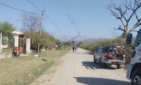 Postes caídos en San José de Metán. Foto: Prensa Edesa.