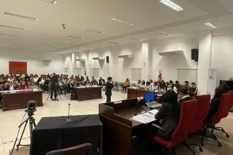 El simulacro de juicio por jurados realizado en agosto . Imagen: Gentileza