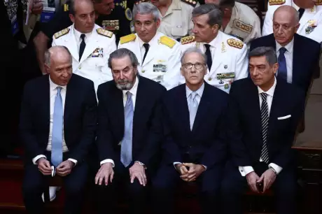 Ricardo Lorenzetti, Juan Carlos Maqueda, Carlos Rosenkrantz y Horacio Rosatti en el Congreso. Tomas Cuesta (Getty Images)