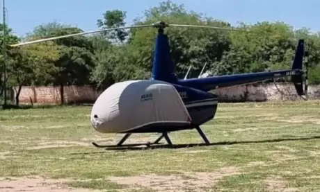  El helicóptero en el que Orozco recorrió Rivadavia. Fuente: Opinorte